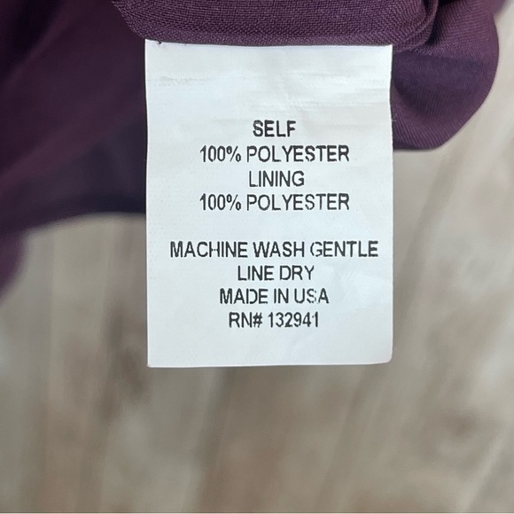 Amanda Uprichard‎ Purple Ruffle V-Neck Dress Size Medium Women - Picture 12 of 12